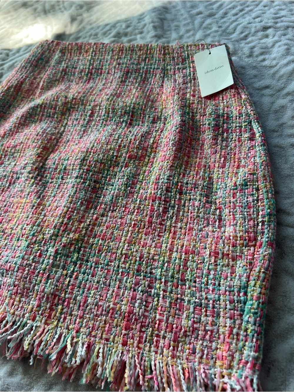 NWT Idem Ditto Women’s Pastel Tweed Fringe Mini Skirt | Size S - Picture 3 of 12